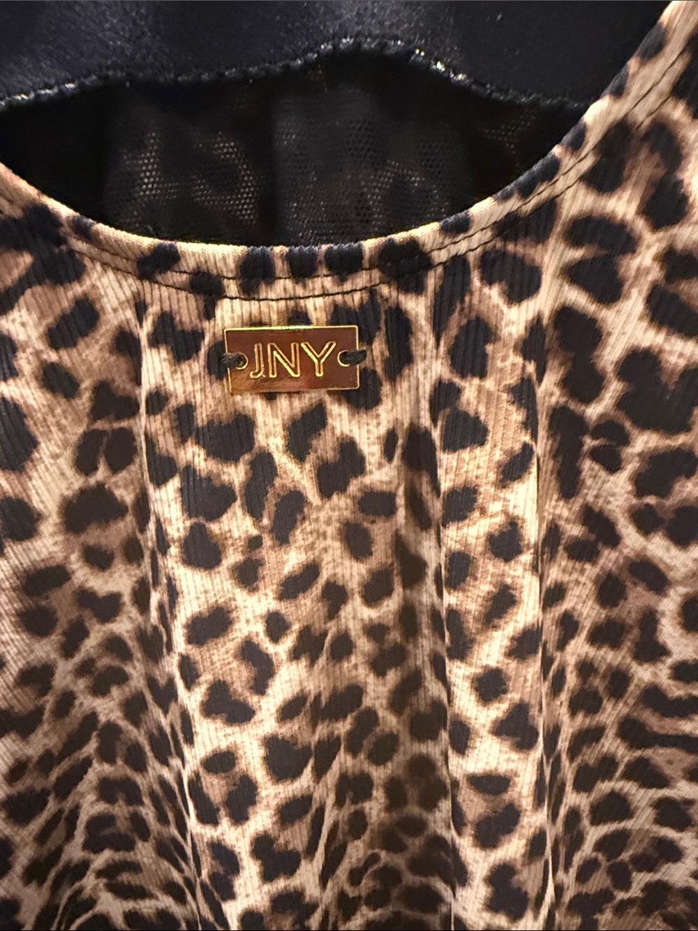 Jones New York Leopard Print One-Piece Swimsuit - Tan, Black - Picture 4 of 6